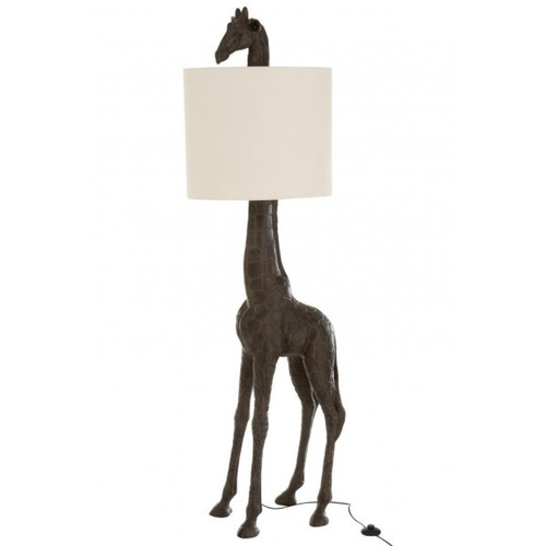 Dansmamaison - Lampe Girafe Resine Marron Fonce - L 55 x l 33,5 x H 179 cm - Lampes à poser