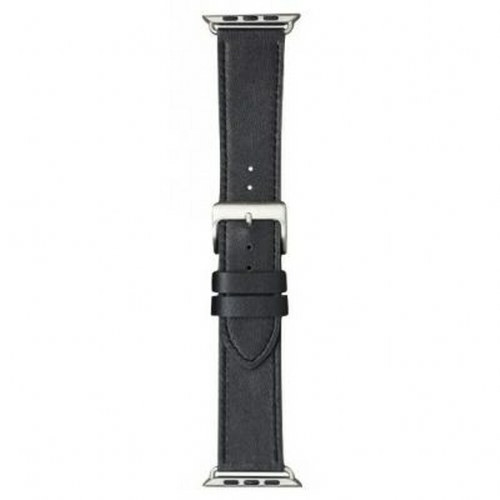 Dbramante1928 - DBRAMANTE1928 Bracelet Bornholm Cuir pour Apple Watch 42-44mm 42-44 mm Noir / Argent Dbramante1928  - Accessoires bracelet connecté