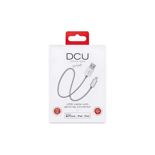 DCU Tecnologic - Câble de chargement USB Lightning iPhone DCU Argenté 1 m DCU Tecnologic  - Marchand Monsieur plus