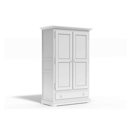 DECOPIN - armoire penderie lingère avec tiroir ducie - blanc uni DECOPIN  - Armoire penderie bois massif