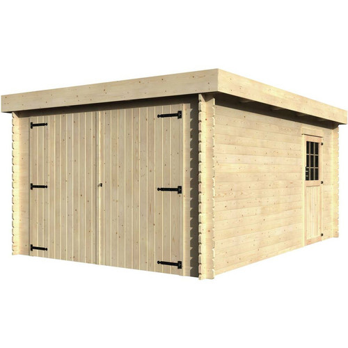 Decor et jardin - Garage bois  Galan  - 15.28 m² - 3.26 x 4.78 x 2.24 m - 28 mm Decor et jardin  - Garages en bois