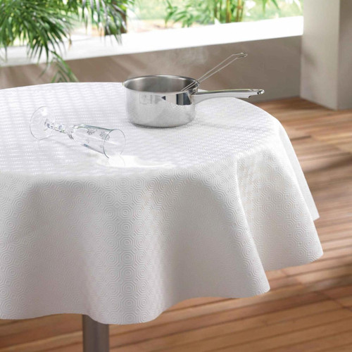 Decorline - Protège table - Blanc - D 135 cm Decorline  - Housse de protection Mobilier de jardin