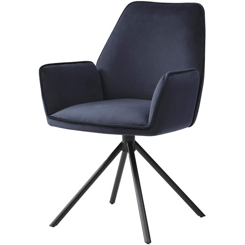Decoshop26 - Chaise fauteuil rembourré salon bureau avec accoudoirs rotation 90° en velours gris anthracite FAL04032 Decoshop26 - Decoshop26
