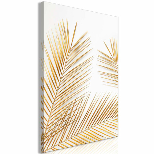 Decoshop26 - Tableau toile de décoration murale impression premium en 1 partie sur châssis en bois motif Feuilles de palmier dorées 20x30 cm 11_0016045 Decoshop26  - Peinture doree bois