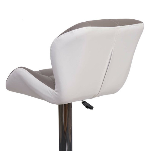 Bars Tabouret de bar chaise de comptoir hauteur réglable en synthétique taupe gris cadre en acier chromé 04_0005263
