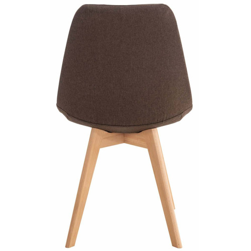Chaises Lot de 4 chaises de salle à manger cuisine bureau style scandinave en tissu marron pieds en bois CDS10087