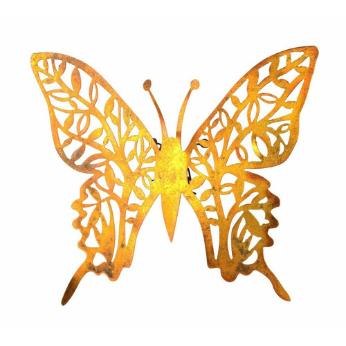 Decoshop26 - Décoration murale en métal avec un motif papillon couleur doré vieilli DEC05112 Decoshop26  - Decoshop26
