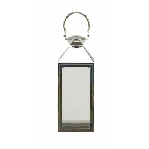 Decoshop26 Lanterne sur pied porte bougie avec poignée décoration intérieur ou extérieur en métal et verre 14x15x41,5cm