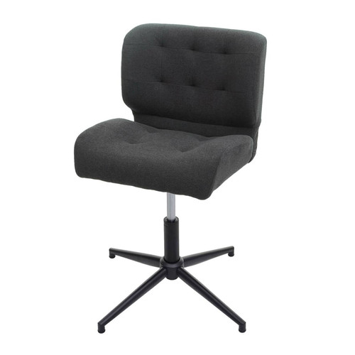Decoshop26 - Fauteuil chaise de bureau salle à mager pivotante hauteur réglable tissu gris foncé pied métal noir 04_0001864 Decoshop26  - Chaise haute metal