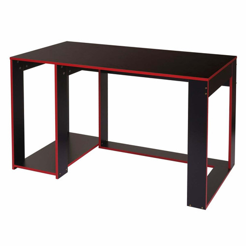 Bureaux Decoshop26 Bureau table de bureau pour ordinateur 120x60x76cm en MDF noir/rouge 04_0001454