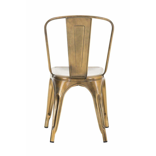 Decoshop26 Chaise empilable style industriel factory métal doré CDS101113