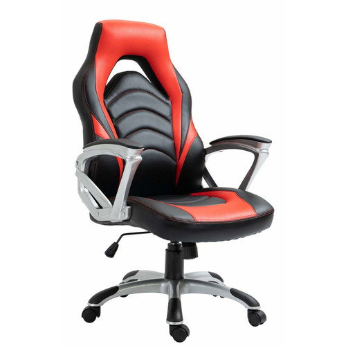 Decoshop26 - Fauteuil gamer chaise gaming console bureau sur roulettes en synthétique noir et rouge BUR10607 Decoshop26  - Chambre Enfant