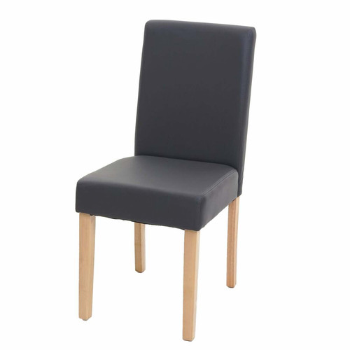 Decoshop26 - Chaise de salle à manger cuisine en synthétique gris mat pieds en bois clair design moderne 04_0002314 Decoshop26  - Chaise design pied bois
