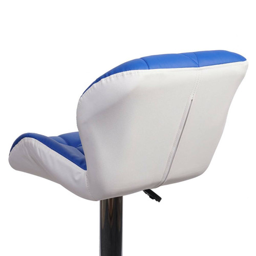 Bars Tabouret de bar chaise de comptoir hauteur réglable en synthétique bleu cadre en acier chromé 04_0005259