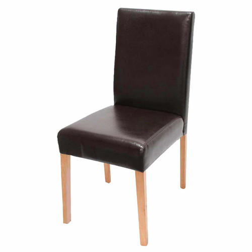 Decoshop26 - Chaise de salle à manger cuisine en cuir marron pieds en bois clair style moderne 04_0002330 Decoshop26  - Decoshop26