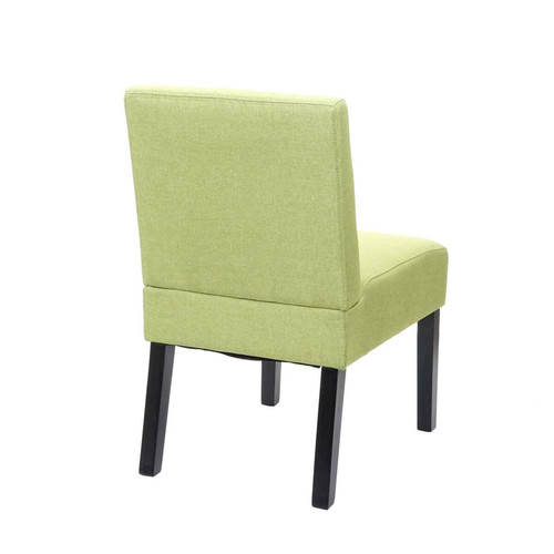 Chaises Lot de 6 chaises à manger en tissu vert pieds en bois design simple siège extra long 04_0000842