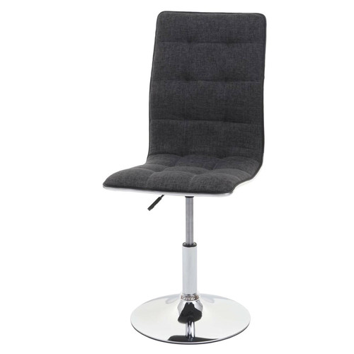 Decoshop26 - Chaise à manger cuisine pivotant hauteur réglable en tissu gris base acier 04_0002212 Decoshop26  - Chaises hautes cuisine