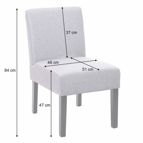 Chaises Lot de 6 chaises à manger en tissu marron pieds en bois design simple siège extra long 04_0000840