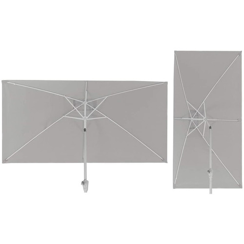 Decoshop26 Parasol de jardin 2x3m rectangulaire inclinable polyester/aluminium 4,5kg crème 04_0003892