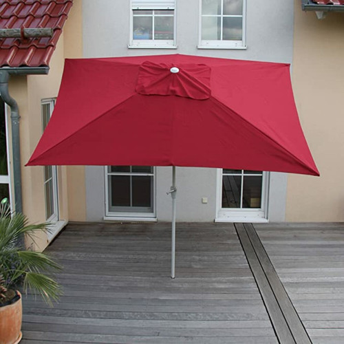 Decoshop26 Parasol de jardin 2x3m rectangulaire inclinable polyester/aluminium 4,5kg bordeaux 04_0003891