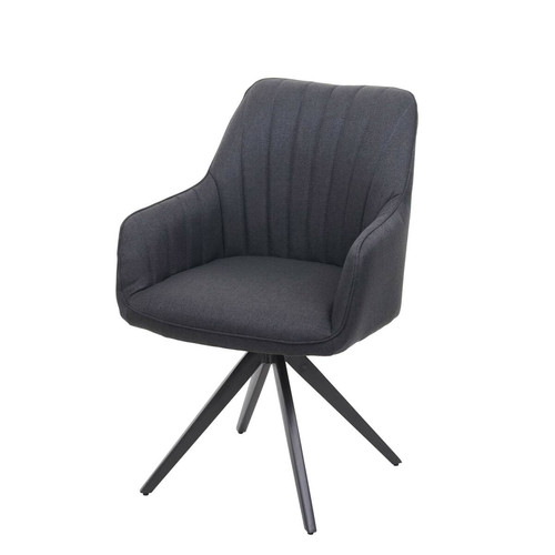 Decoshop26 - Chaise de salle à manger fauteuil de bureau en tissu gris foncé en acier design rétro 04_0002277 Decoshop26  - Chaise écolier Chaises
