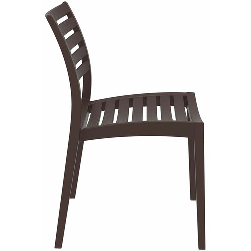 Decoshop26 Chaise de jardin en plastique design simple empilable marron 10_MDJ10227