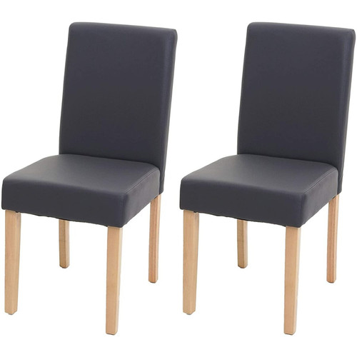 Decoshop26 - Lot de 2 chaises de salle à manger synthétique gris mat pieds clairs CDS04458 Decoshop26  - Maison Gris