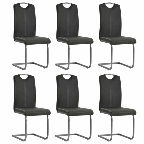 Decoshop26 - Lot de 6 chaises de salle à manger cuisine cantilever style moderne en synthétique gris CDS022280 Decoshop26 - Chaise cuisine Chaises