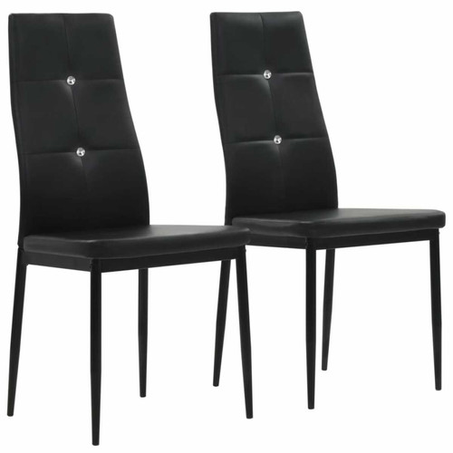 Decoshop26 - Lot de 2 chaises de salle à manger cuisine design élégant synthétique noir CDS020827 Decoshop26  - Chaises