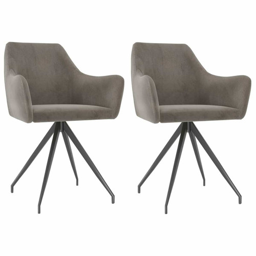 Decoshop26 - Lot de 2 chaises de salle à manger cuisine design moderne velours gris clair CDS020508 Decoshop26  - Chaises