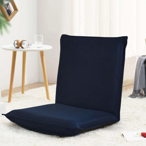 Decoshop26 - Chaise de sol pliable tatami inclinable en 6 position 44x54x53 cm bleu marine 20_0000384 Decoshop26  - Salon, salle à manger Decoshop26