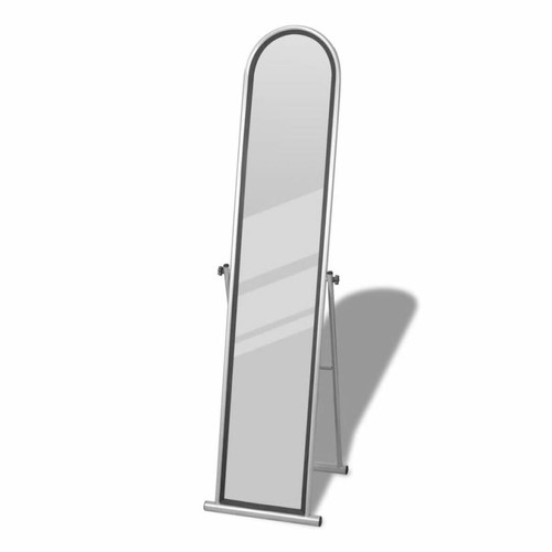 Decoshop26 - Miroir sur pied rectangulaire en acier gris 38x43x152 cm DEC022633 Decoshop26 - Miroir rectangulaire Miroirs