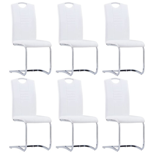 Decoshop26 - Lot de 6 chaises de salle à manger cuisine cantilever design moderne synthétique blanc CDS022255 Decoshop26  - Decoshop26