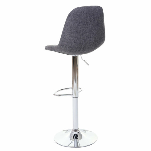 Bars 2x tabourets de bar comptoir chaise haute en tissu gris foncé base et cadre en acier chromé 04_0000106