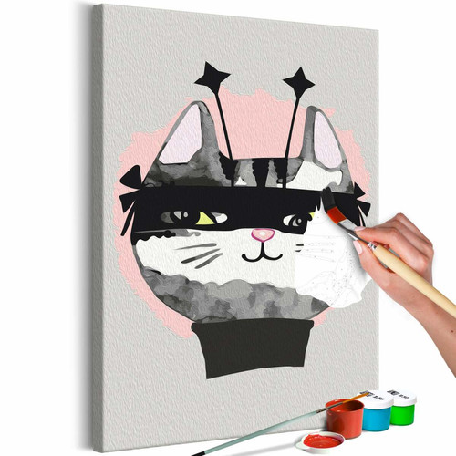 Tableaux, peintures Decoshop26 Tableau à peindre soi-même peinture par numéros motif Le chat cambrioleur 40x60 cm 11_0012435