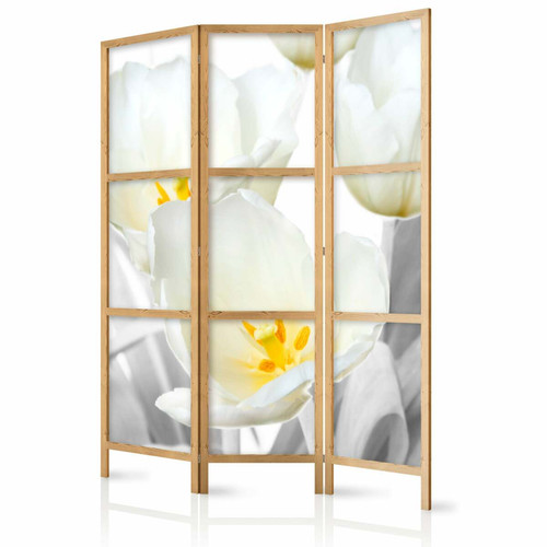 Decoshop26 - Paravent japonais 3 panneaux séparateur de pièce impression sur toile intissée - Tulipes lumineuses I 135x161 cm 11_0012598 Decoshop26  - Paravent bambou Paravents