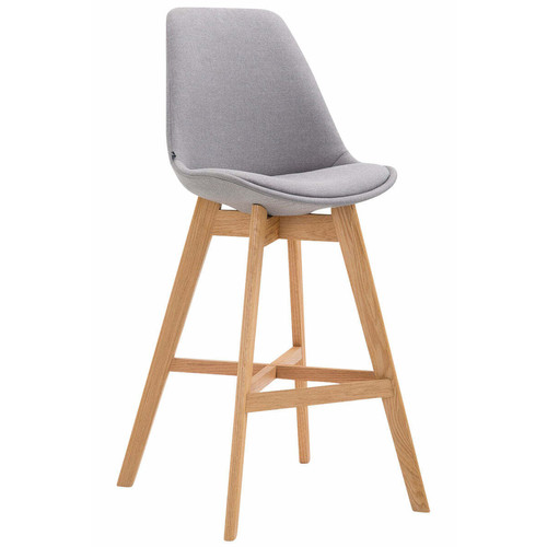 Decoshop26 - Tabouret de bar chaise haute design scandinave moderne en tissu gris clair TDB10379 Decoshop26  - Bars