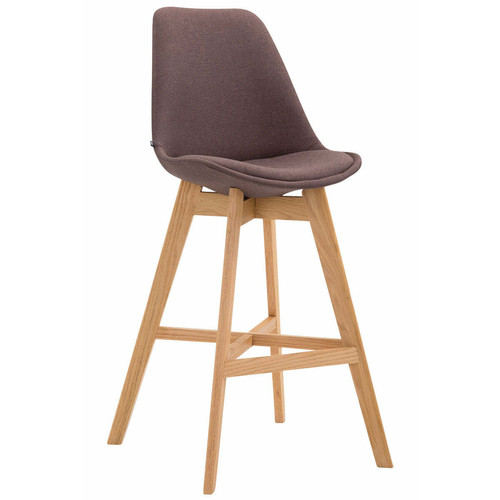 Decoshop26 - Tabouret de bar chaise haute design scandinave moderne en tissu marron TDB10380 Decoshop26  - Bars