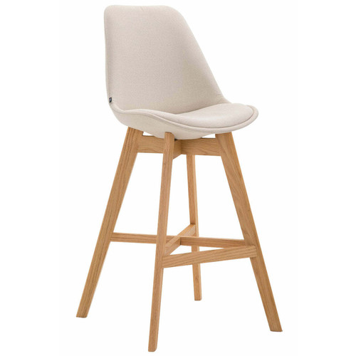 Decoshop26 - Tabouret de bar chaise haute design scandinave moderne en tissu crème 10_0000925 Decoshop26  - Chaise haute bar