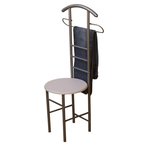 Decoshop26 - Chaise de chambre / valet de nuit portant en acier et MDF couleur blanc MED05101 Decoshop26  - Valet de chambre