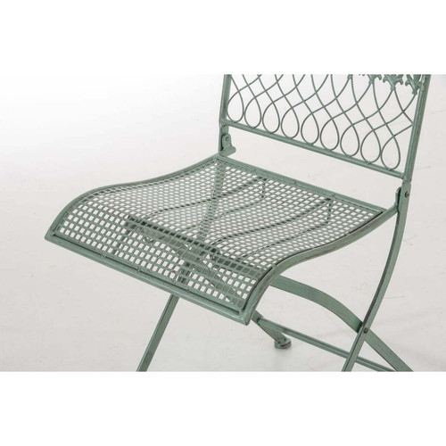 Chaises de jardin Chaise de jardin en fer forgé vert vieilli MDJ10024