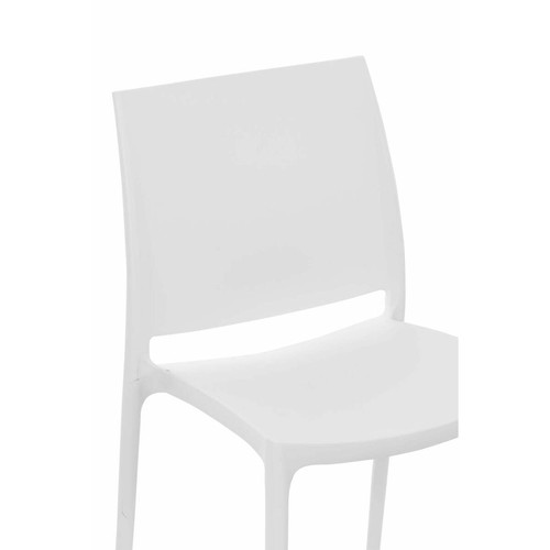 Chaises de jardin Chaise de jardin en plastique blanc design simple empilable 10_0000012