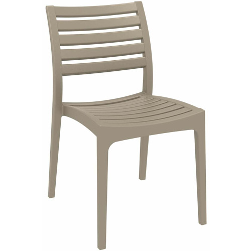 Decoshop26 - Chaise de jardin en plastique design simple empilable beige 10_0000974 Decoshop26  - Chaises de jardin
