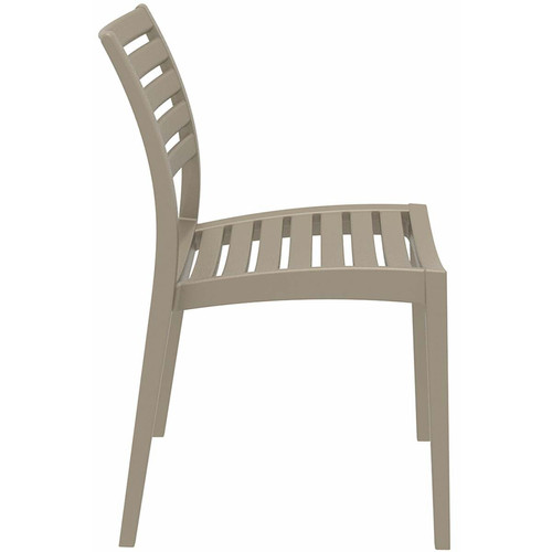 Decoshop26 Chaise de jardin en plastique design simple empilable beige 10_0000974