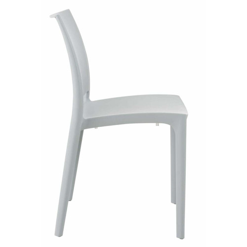 Decoshop26 Chaise de jardin en plastique gris design simple empilable 10_0001367