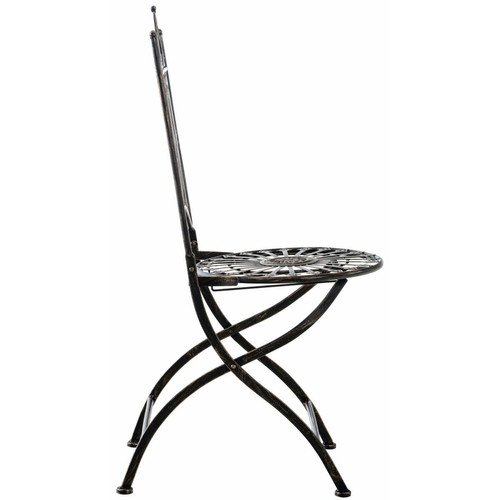 Decoshop26 Chaise de jardin pliable en métal bronze MDJ10221