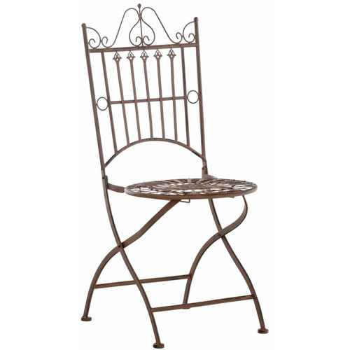 Decoshop26 - Chaise de jardin pliable en métal marron vieilli MDJ10222 Decoshop26  - Mobilier de jardin
