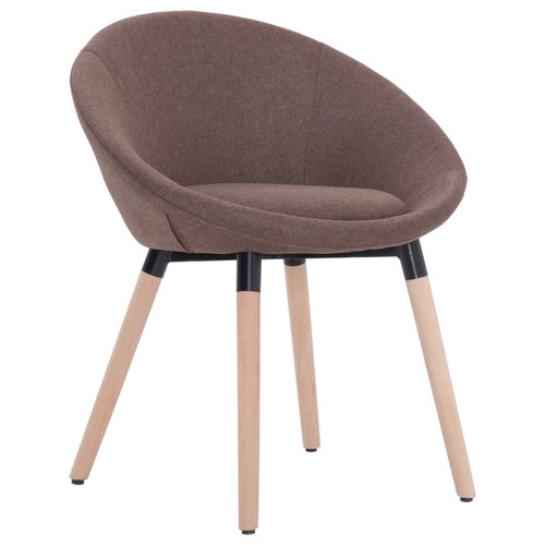 Decoshop26 - Chaise de salle à manger design moderne pieds en bois en tissu marron CDS020055 Decoshop26  - Chaise écolier Chaises