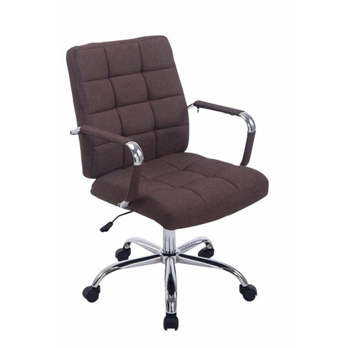 Decoshop26 - Chaise fauteuil de bureau à roulettes en tissu marron hauteur réglable BUR10109 Decoshop26  - Bureau et table enfant Marron