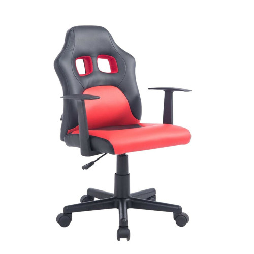 Decoshop26 - Fauteuil chaise de bureau pour enfant en synthétique rouge hauteur réglable BUR10184 Decoshop26   - Chambre et literie Maison